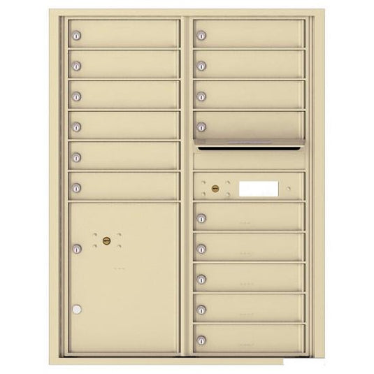 4C11D-15 - 15 Tenant Doors with Parcel Locker and Outgoing Mail Compartment - 4C Wall Mount 11-High Mailboxes