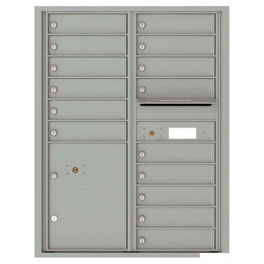 4C11D-15 - 15 Tenant Doors with Parcel Locker and Outgoing Mail Compartment - 4C Wall Mount 11-High Mailboxes