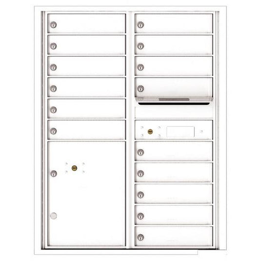 4C11D-15 - 15 Tenant Doors with Parcel Locker and Outgoing Mail Compartment - 4C Wall Mount 11-High Mailboxes