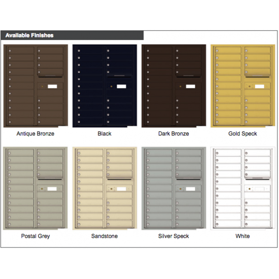 Load image into Gallery viewer, 4C11D-19 - 19 Tenant Doors with Outgoing Mail Compartment - 4C Wall Mount 11-High Mailboxes
