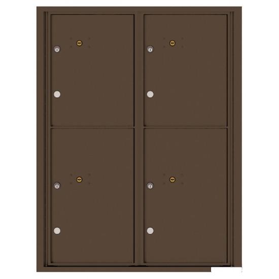 4C11D-4P - 4 Parcel Doors Unit - 4C Wall Mount 11-High