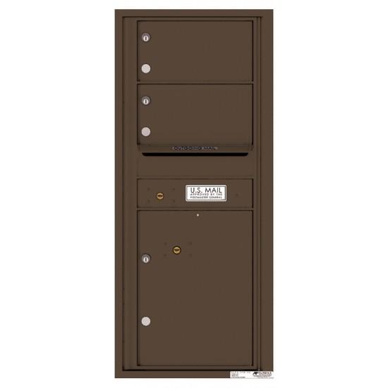 4C11S-02 - 2 Oversized Tenant Doors with 1 Parcel Lockers and Outgoing Mail Compartment - 4C Wall Mount 11-High Mailboxes