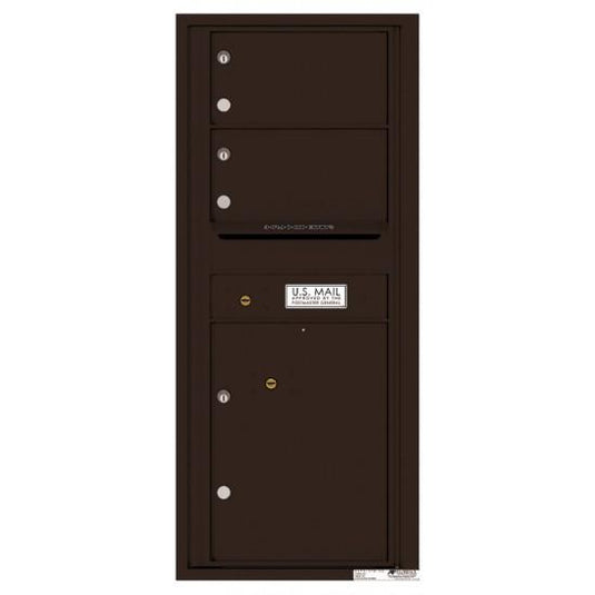 4C11S-02 - 2 Oversized Tenant Doors with 1 Parcel Lockers and Outgoing Mail Compartment - 4C Wall Mount 11-High Mailboxes