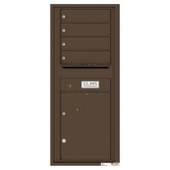 Load image into Gallery viewer, 4C11S-04 - 4 Tenant Doors with 1 Parcel Lockers and Outgoing Mail Compartment - 4C Wall Mount 11-High Mailboxes
