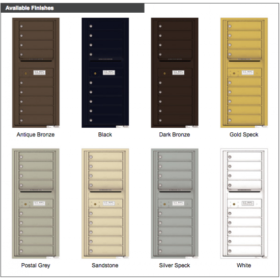 Load image into Gallery viewer, 4C11S-09 - 9 Tenant Doors with Outgoing Mail Compartment - 4C Wall Mount 11-High Mailboxes
