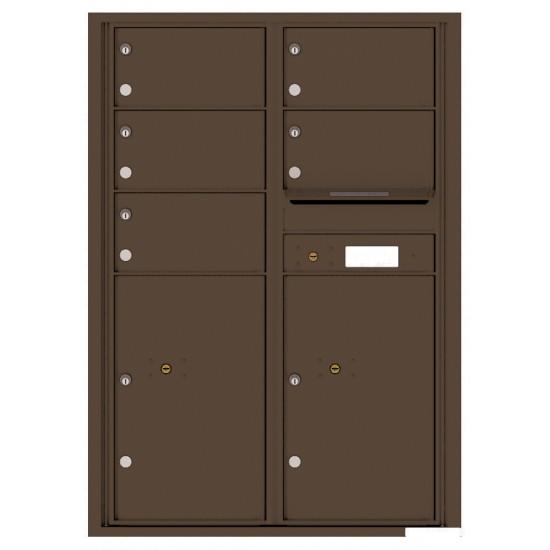 4C12D-05 - 5 Oversized Tenant Doors with 2 Parcel Lockers and Outgoing Mail Compartment - 4C Wall Mount 12-High Mailboxes