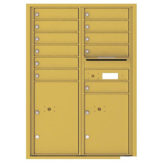 4C12D-11 - 11 Tenant Doors with 2 Parcel Lockers and Outgoing Mail Compartment - 4C Wall Mount 12-High Mailboxes