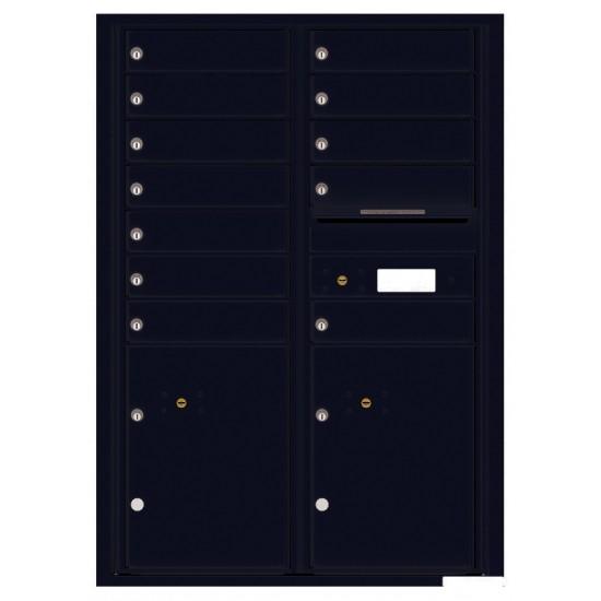 Load image into Gallery viewer, 4C12D-12 - 12 Tenant Doors with 2 Parcel Lockers and Outgoing Mail Compartment - 4C Wall Mount 12-High Mailboxes
