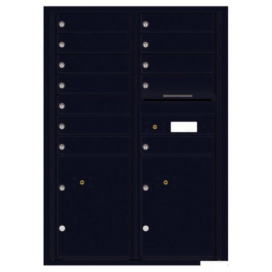 4C12D-12 - 12 Tenant Doors with 2 Parcel Lockers and Outgoing Mail Compartment - 4C Wall Mount 12-High Mailboxes