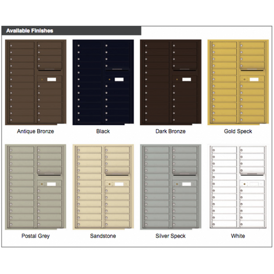 4C12D-22 - 22 Tenant Doors with Outgoing Mail Compartment - 4C Wall Mount 12-High Mailboxes