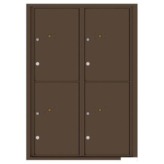 4C12D-4P - 4 Parcel Doors Unit - 4C Wall Mount 12-High