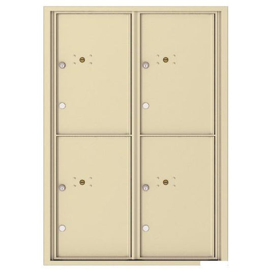 4C12D-4P - 4 Parcel Doors Unit - 4C Wall Mount 12-High