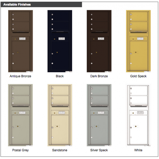 Load image into Gallery viewer, 4C12S-02 - 2 Oversized Tenant Doors with 1 Parcel Locker and Outgoing Mail Compartment - 4C Wall Mount 12-High Mailboxes
