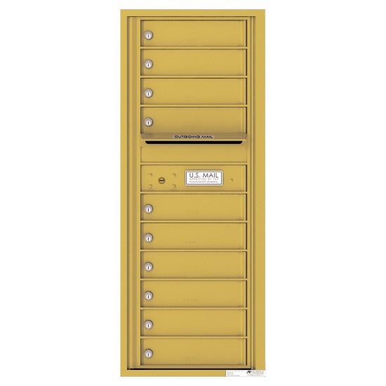 Load image into Gallery viewer, 4C12S-10 - 10 Tenant Doors with Outgoing Mail Compartment - 4C Wall Mount 12-High Mailboxes
