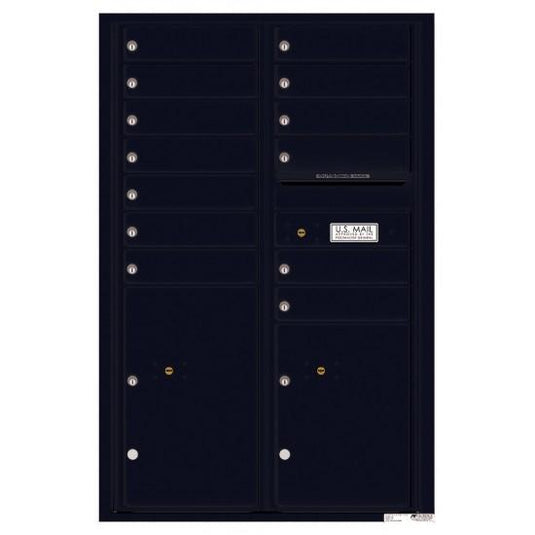 4C13D-13 - 13 Tenant Doors with 2 Parcel Lockers and Outgoing Mail Compartment - 4C Wall Mount 13-High Mailboxes