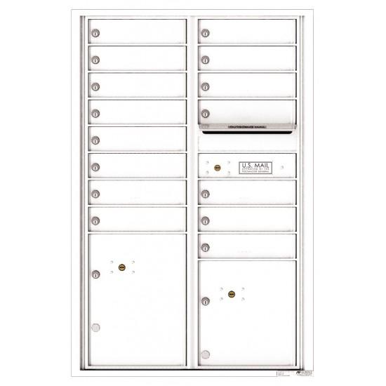 Load image into Gallery viewer, 4C13D-15 - 15 Tenant Doors with 2 Parcel Lockers and Outgoing Mail Compartment - 4C Wall Mount 13-High Mailboxes
