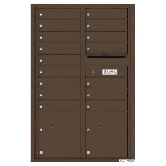 Load image into Gallery viewer, 4C13D-16 - 16 Tenant Doors with 2 Parcel Lockers and Outgoing Mail Compartment - 4C Wall Mount 13-High Mailboxes
