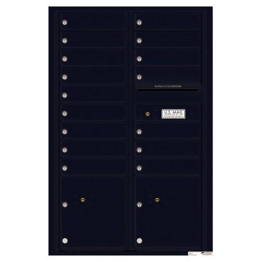 4C13D-16 - 16 Tenant Doors with 2 Parcel Lockers and Outgoing Mail Compartment - 4C Wall Mount 13-High Mailboxes