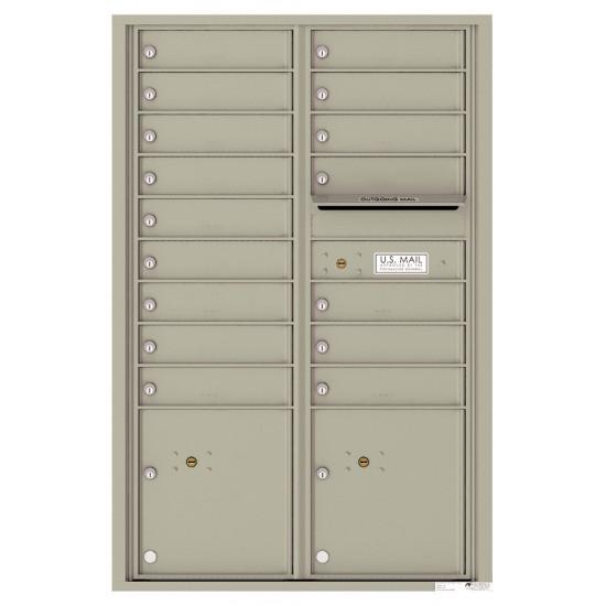 Load image into Gallery viewer, 4C13D-16 - 16 Tenant Doors with 2 Parcel Lockers and Outgoing Mail Compartment - 4C Wall Mount 13-High Mailboxes
