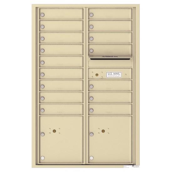 Load image into Gallery viewer, 4C13D-16 - 16 Tenant Doors with 2 Parcel Lockers and Outgoing Mail Compartment - 4C Wall Mount 13-High Mailboxes
