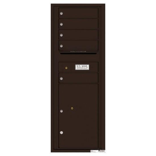 4C13S-05 - 5 Tenant Doors with 1 Parcel Locker and Outgoing Mail Compartment - 4C Wall Mount 13-High Mailboxes