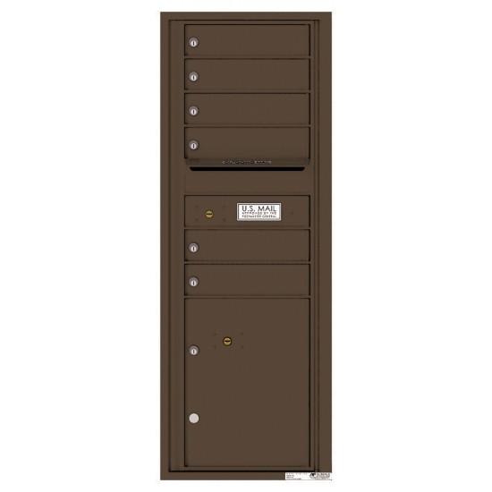 4C13S-06 - 6 Tenant Doors with 1 Parcel Locker and Outgoing Mail Compartment - 4C Wall Mount 13-High Mailboxes