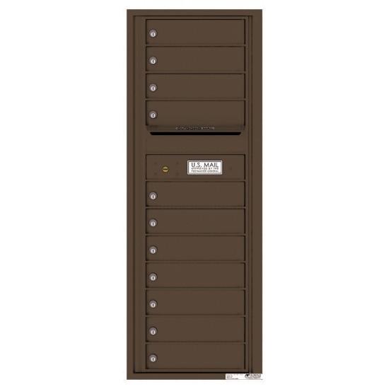 4C13S-11 - 11 Tenant Doors with Outgoing Mail Compartment - 4C Wall Mount 13-High Mailboxes