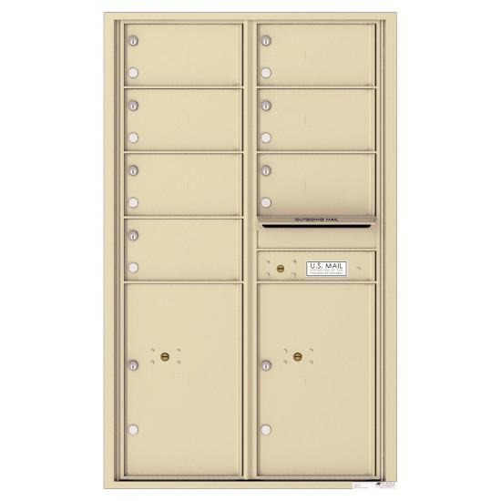 Load image into Gallery viewer, 4C14D-07 - 7 Oversized Tenant Doors with 2 Parcel Lockers and Outgoing Mail Compartment - 4C Wall Mount 14-High Mailboxes
