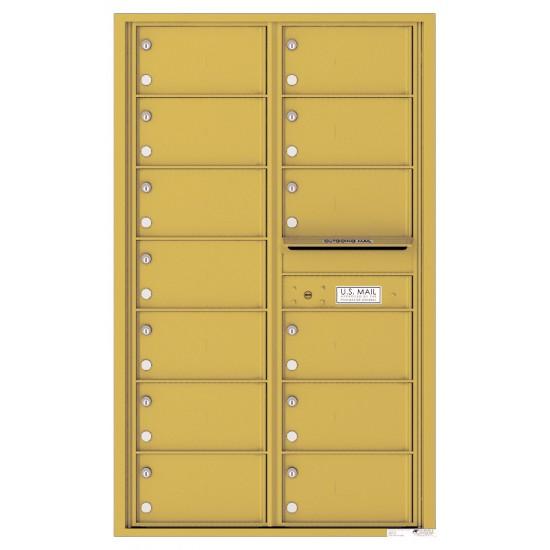 Load image into Gallery viewer, 4C14D-13 - 13 Oversized Tenant Doors and Outgoing Mail Compartment - 4C Wall Mount 14-High Mailboxes
