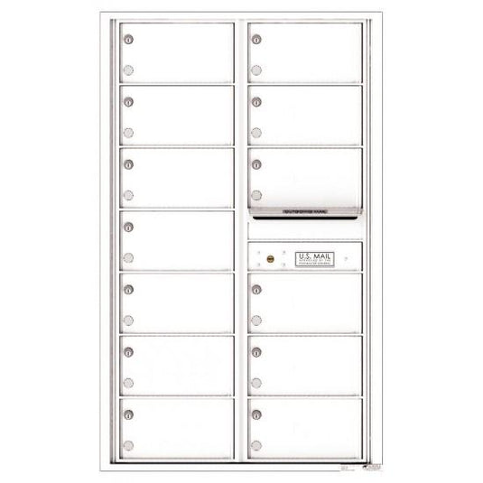 4C14D-13 - 13 Oversized Tenant Doors and Outgoing Mail Compartment - 4C Wall Mount 14-High Mailboxes