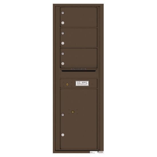 Load image into Gallery viewer, 4C14S-03 - 3 Oversized Tenant Doors with 1 Parcel Locker and Outgoing Mail Compartment - 4C Wall Mount 14-High Mailboxes
