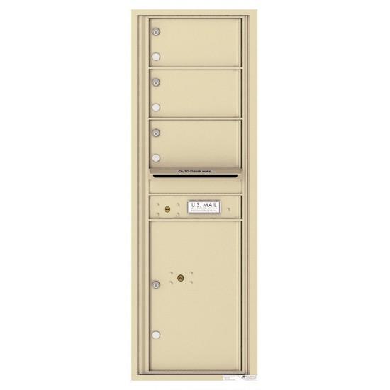 Load image into Gallery viewer, 4C14S-03 - 3 Oversized Tenant Doors with 1 Parcel Locker and Outgoing Mail Compartment - 4C Wall Mount 14-High Mailboxes
