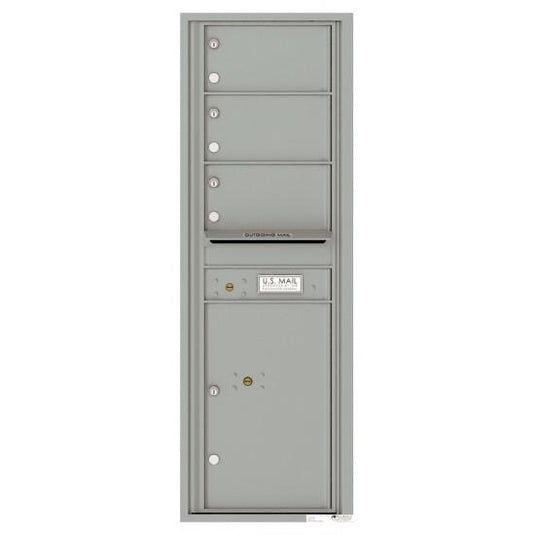 4C14S-03 - 3 Oversized Tenant Doors with 1 Parcel Locker and Outgoing Mail Compartment - 4C Wall Mount 14-High Mailboxes