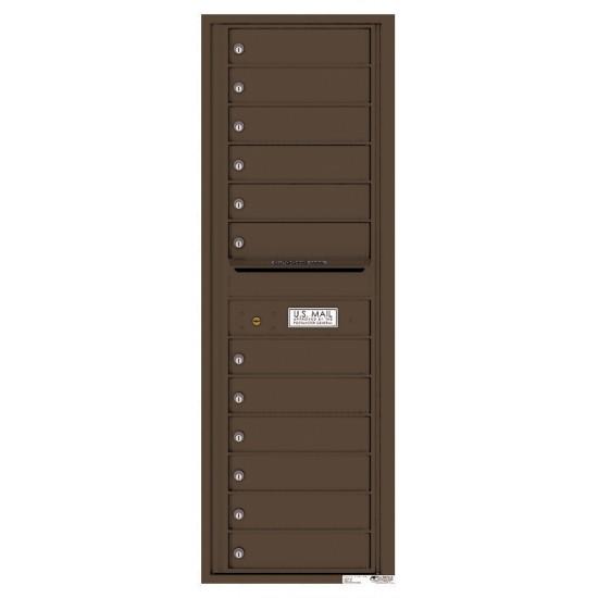 Load image into Gallery viewer, 4C14S-12 - 12 Tenant Doors with Outgoing Mail Compartment - 4C Wall Mount 14-High Mailboxes
