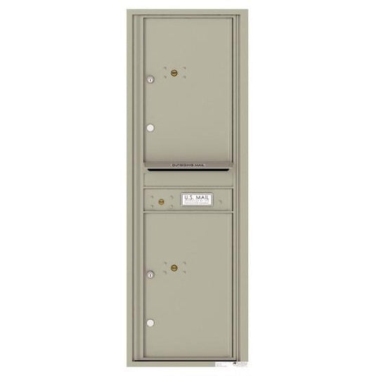 4C14S-2P - 2 Parcel Doors with 1 Outgoing Mail Compartment Unit - 4C Wall Mount 14-High