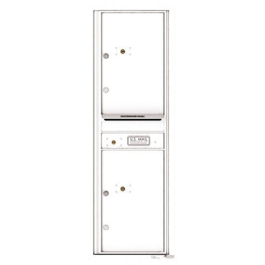 4C14S-2P - 2 Parcel Doors with 1 Outgoing Mail Compartment Unit - 4C Wall Mount 14-High