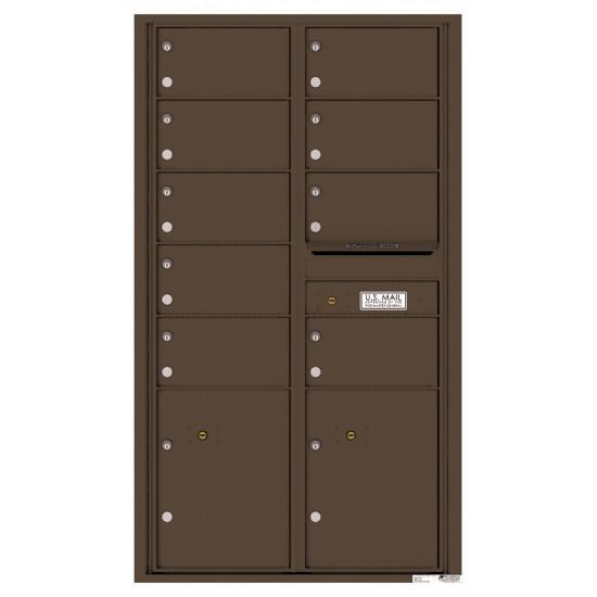 4C15D-09 - 9 Oversized Tenant Doors with 2 Parcel Lockers and Outgoing Mail Compartment - 4C Wall Mount 15-High Mailboxes