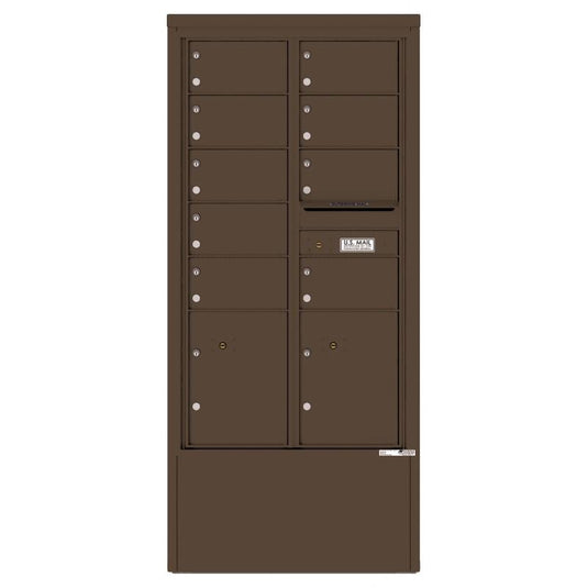 4C15D-09-D - 9 Tenant Doors with 2 Parcel Lockers and Outgoing Mail Compartment - 4C Depot Mailbox Module