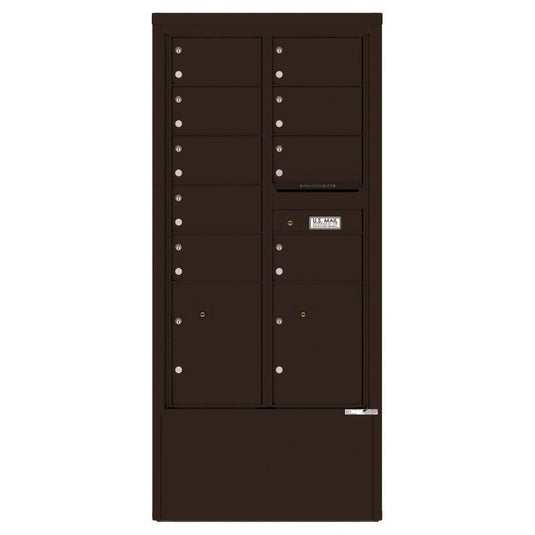 4C15D-09-D - 9 Tenant Doors with 2 Parcel Lockers and Outgoing Mail Compartment - 4C Depot Mailbox Module