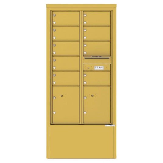 4C15D-09-D - 9 Tenant Doors with 2 Parcel Lockers and Outgoing Mail Compartment - 4C Depot Mailbox Module