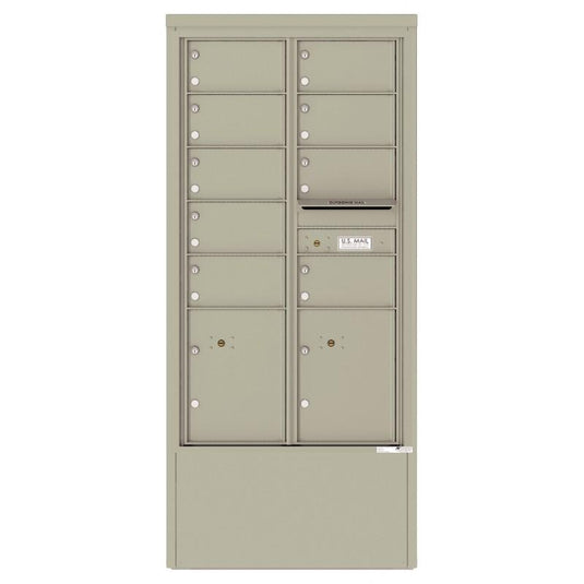 4C15D-09-D - 9 Tenant Doors with 2 Parcel Lockers and Outgoing Mail Compartment - 4C Depot Mailbox Module