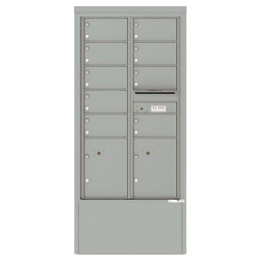 4C15D-09-D - 9 Tenant Doors with 2 Parcel Lockers and Outgoing Mail Compartment - 4C Depot Mailbox Module