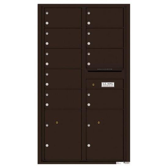 4C15D-09 - 9 Oversized Tenant Doors with 2 Parcel Lockers and Outgoing Mail Compartment - 4C Wall Mount 15-High Mailboxes