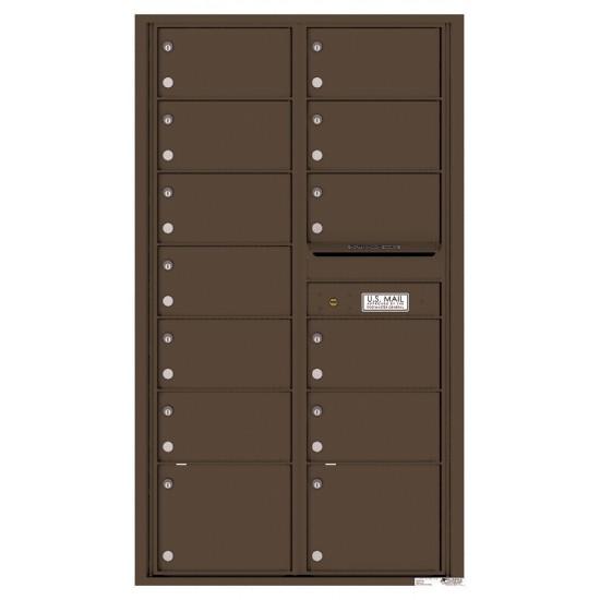 4C15D-13 - 13 Oversized Tenant Doors and Outgoing Mail Compartment - 4C Wall Mount 15-High Mailboxes