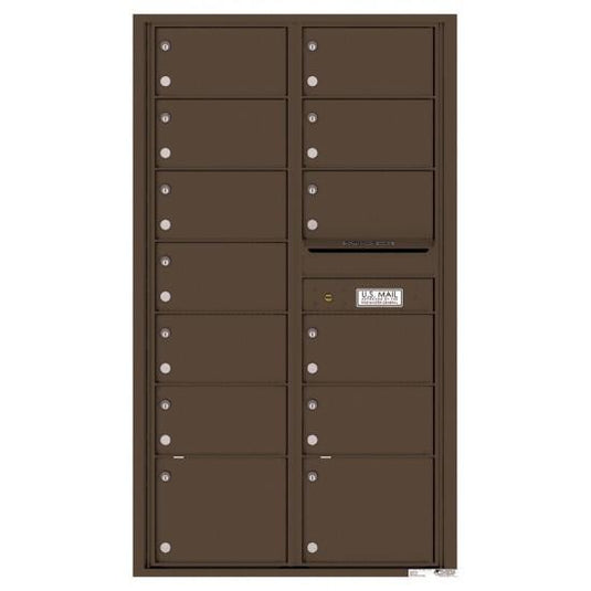 4C15D-13 - 13 Oversized Tenant Doors and Outgoing Mail Compartment - 4C Wall Mount 15-High Mailboxes