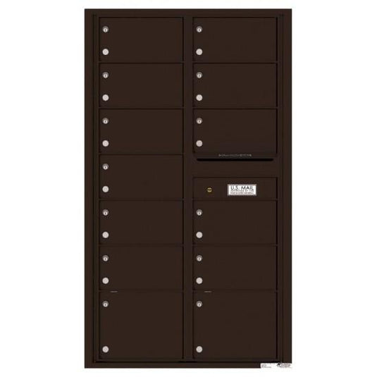 4C15D-13 - 13 Oversized Tenant Doors and Outgoing Mail Compartment - 4C Wall Mount 15-High Mailboxes