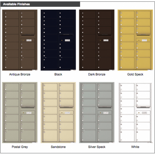 4C15D-13 - 13 Oversized Tenant Doors and Outgoing Mail Compartment - 4C Wall Mount 15-High Mailboxes