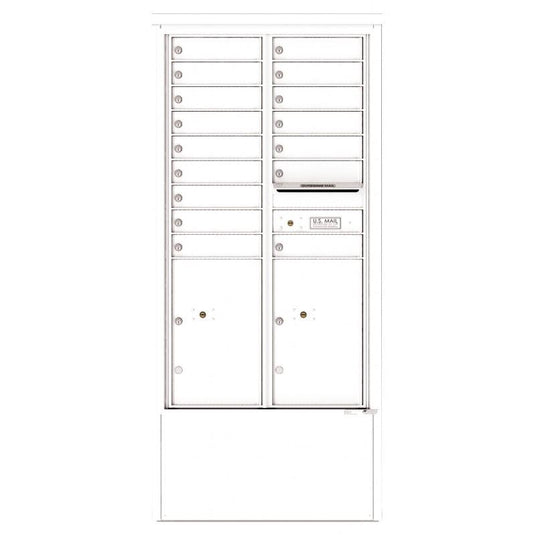 4C15D-16-D - 16 Tenant Doors with 2 Parcel Lockers and Outgoing Mail Compartment - 4C Depot Mailbox Module