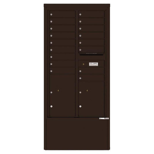 4C15D-17-D - 17 Tenant Doors with 2 Parcel Lockers and Outgoing Mail Compartment - 4C Depot Mailbox Module