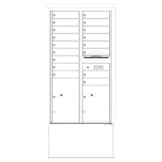 4C15D-17-D - 17 Tenant Doors with 2 Parcel Lockers and Outgoing Mail Compartment - 4C Depot Mailbox Module